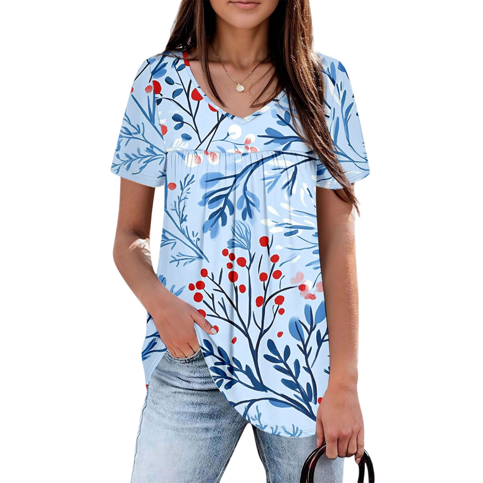 Office Casual Stretch-Friendly Summer Blouse, Spring Shirts for Women ...