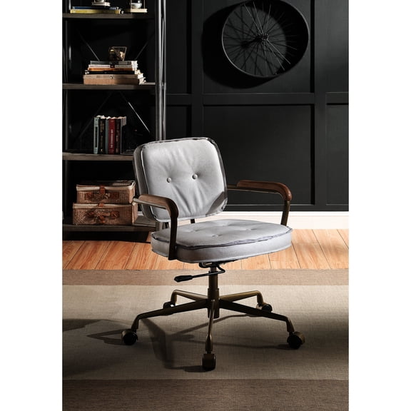 Office Chair | 360-Degree Rotation for Free Movement | Top Grain Leather Material | Ideal Support for Office Tasks