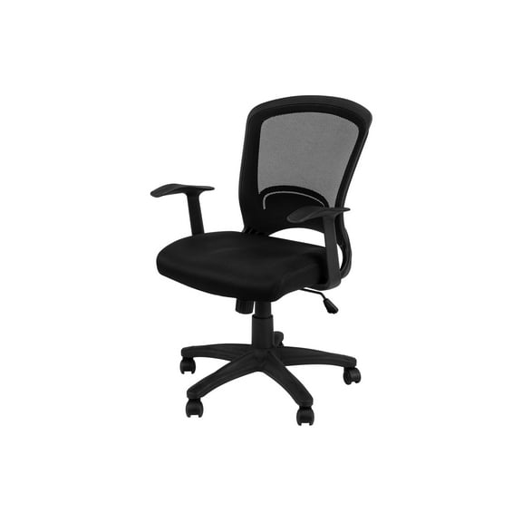 Office Chair, Adjustable Height, Swivel, Ergonomic, Armrests, Computer Desk, Work, Black Mesh, Black Metal, Contemporary, Modern