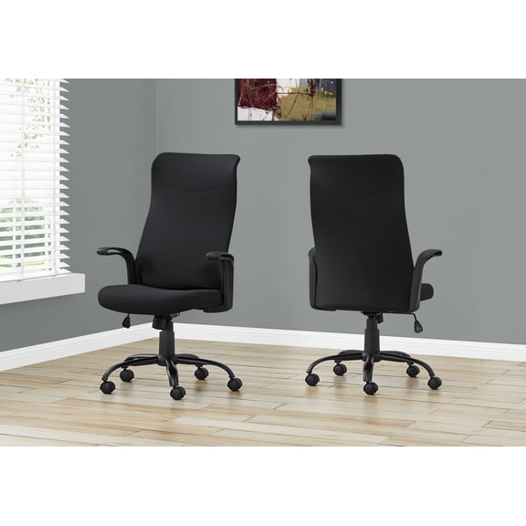 Office Chair, Adjustable Height, Swivel, Ergonomic, Armrests, Computer Desk, Work, Black Mesh, Black Metal, Contemporary, Modern
