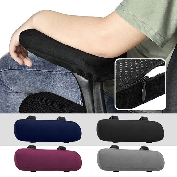 Office Chair Arm Pads 10X3X1.5 Inch Memory Foam Elbow Rest for Desk Ergonomic Elbow Support Purple 1 Pack