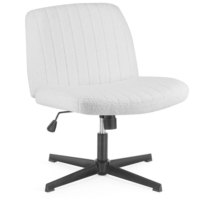 Office Chair Armless Desk Chair No Wheels, Cross Legged Office Chair