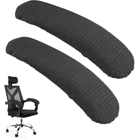 Office Chair Armrest Covers, 2Pcs Office Removable Arm Rest Covering, Elastic Chair Armrest Covers, Office Seat Hand Rest Protector, Arm Covers Protectors for Office Chair(Grey)