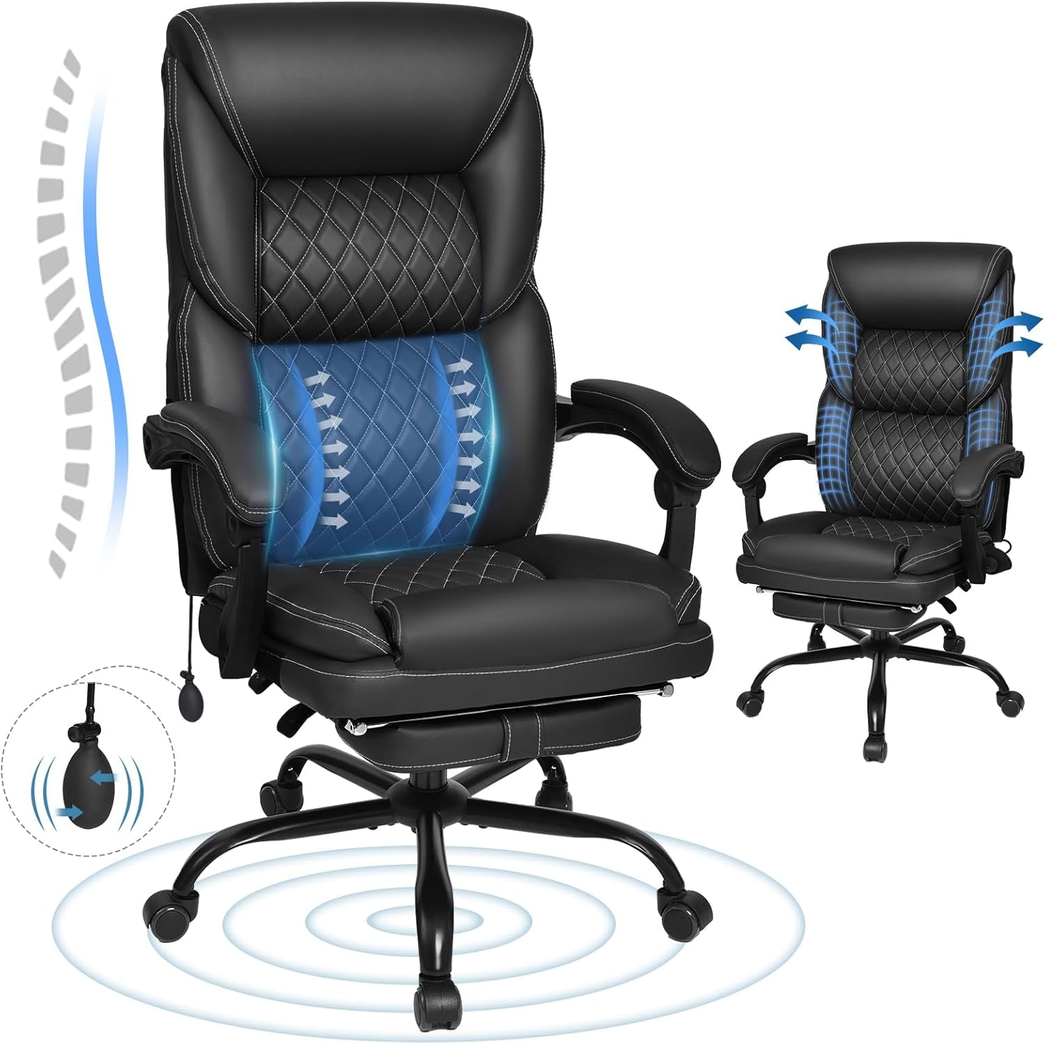 Office Chair Executive High Back-Ergonomic Desk Chair Bonded