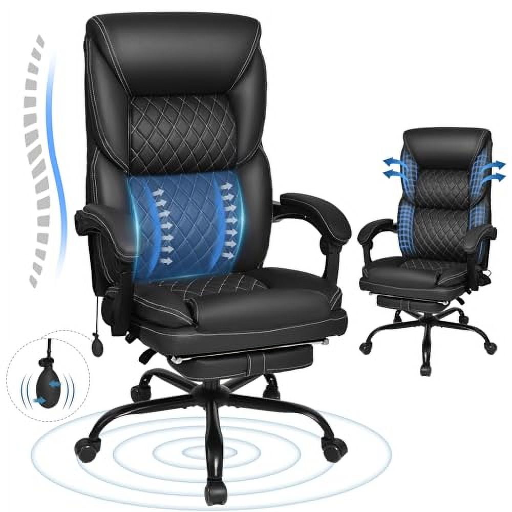 Winrise Office Chair Ergonomic Desk Chair Comfy Computer Chair Big And Tall Home Office Chair With Back Support Mesh Office Chair High Back Gaming Chair With Adjustable Armrest Black