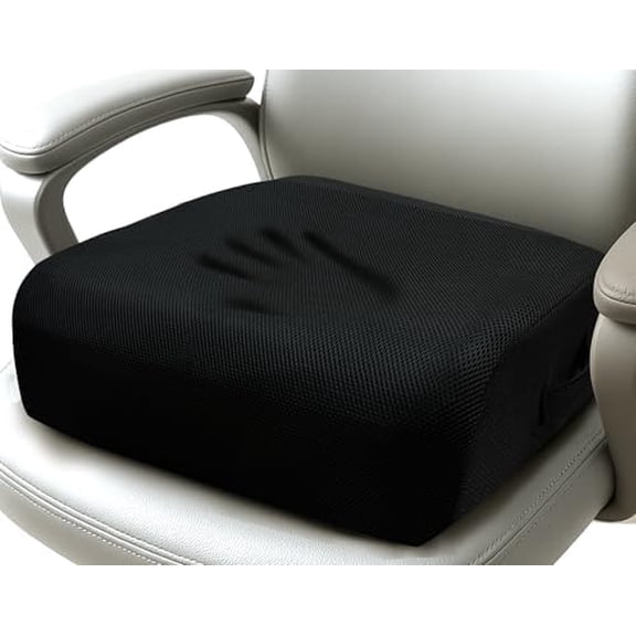 Office Chair Booster Cushion 6-Inch Extra-Thick Height Increase Seat Pad with Dual-Layer Foam & Non-Slip Bottom$$Office