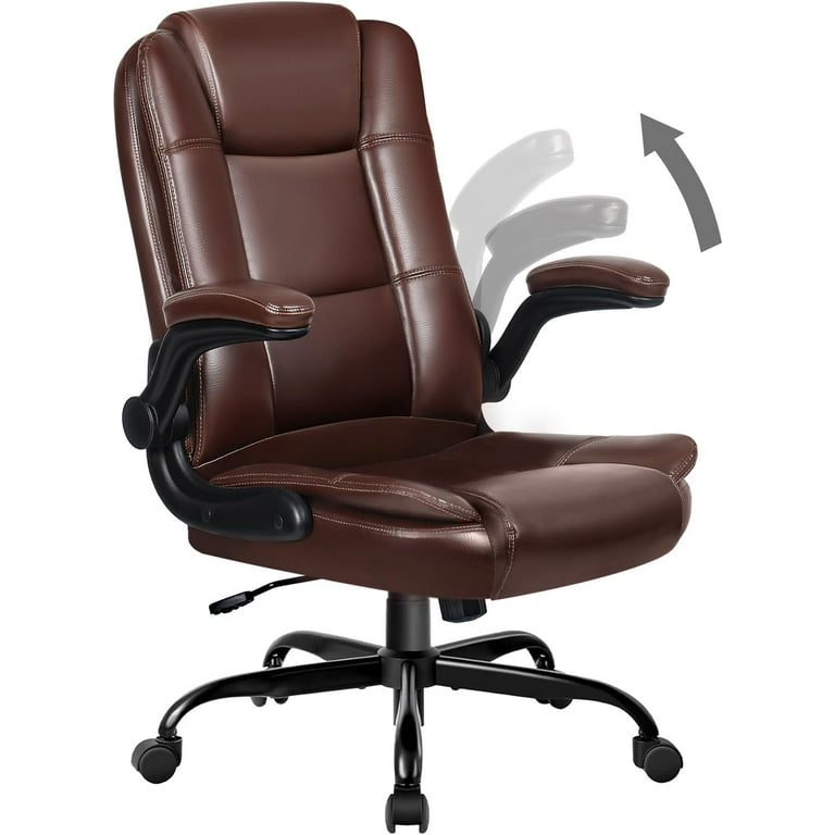 Office Chair Brown Leather Office Chair Desk Chair, Comfortable