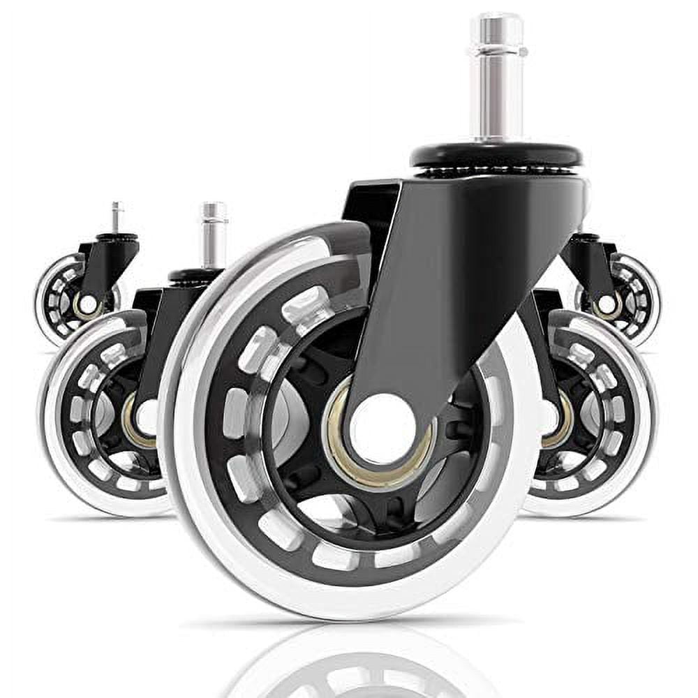Office Chair Caster Wheels Set of 5 Rubber Desk Chair Casters