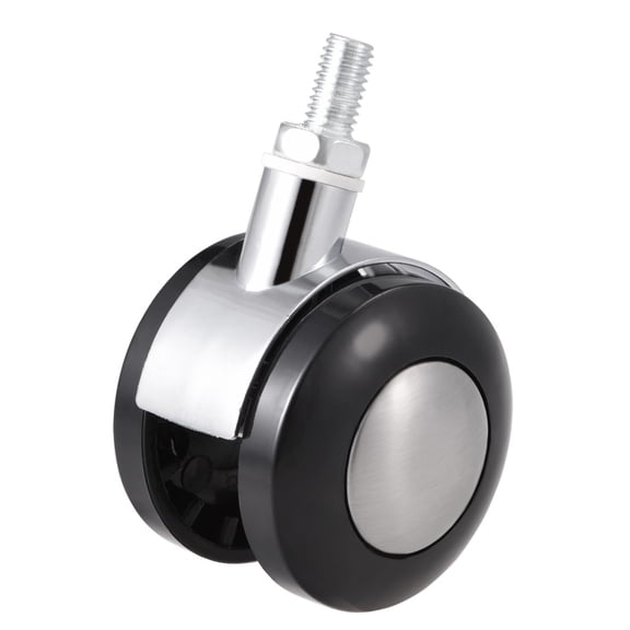 Office Chair Casters 2 inch Twin Wheel M8x15 Threaded Stem Swivel