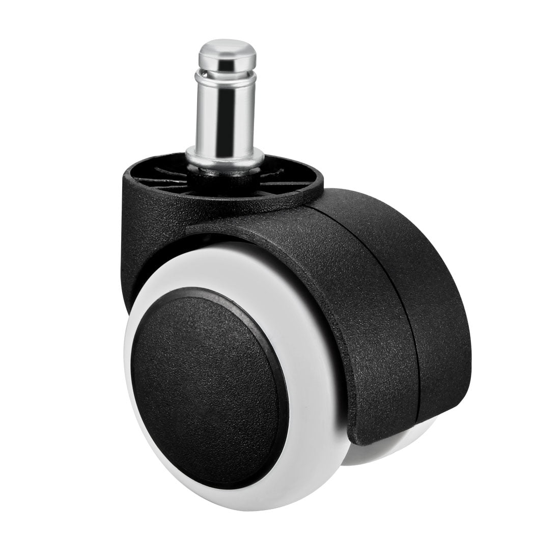 Office Chair Casters Wheels 2 Inch PU Wheel 11mm Stem Swivel Caster White, 5 Pcs