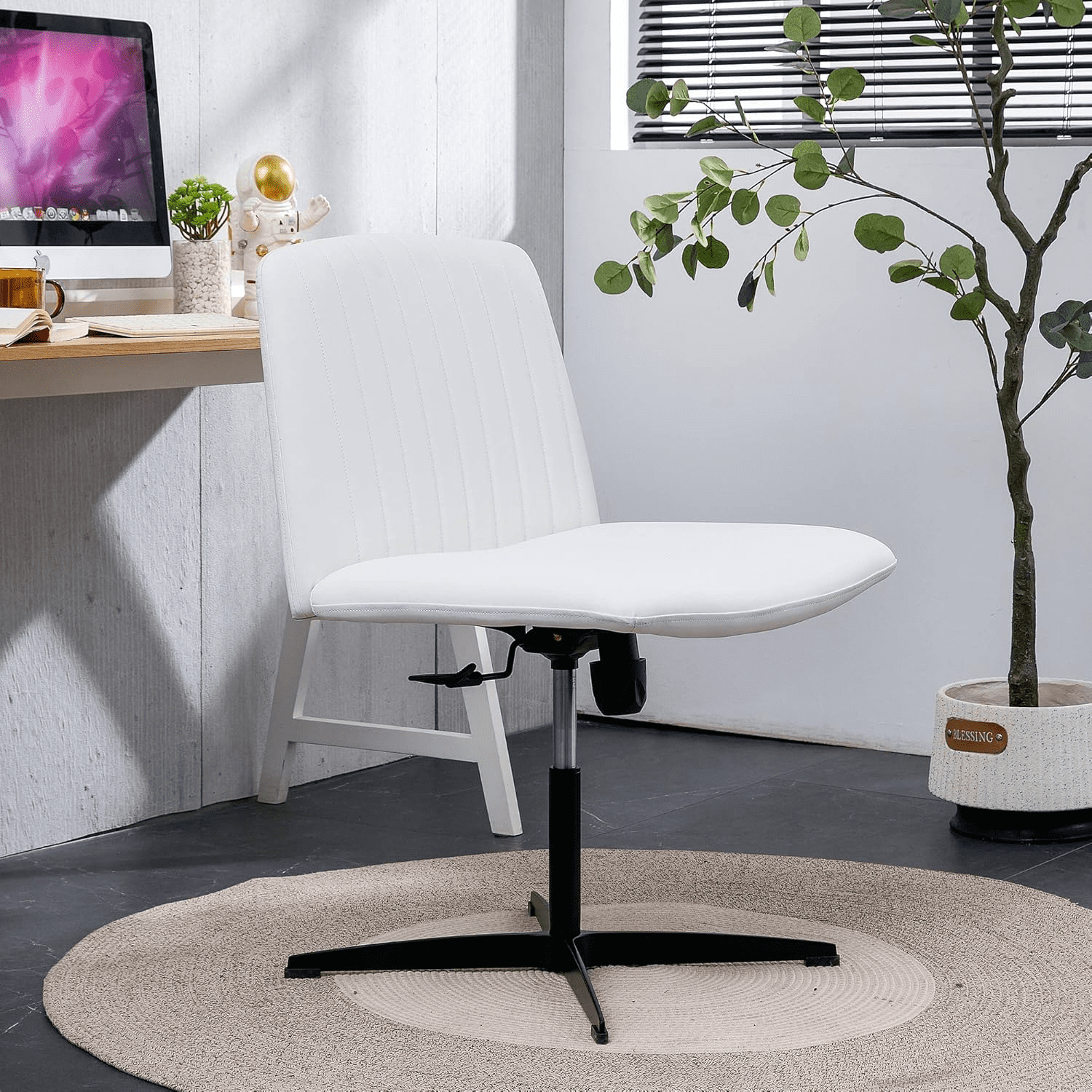 Office Chair Computer Chair，Adjustable 360 ° Swivel Cushion Chair with