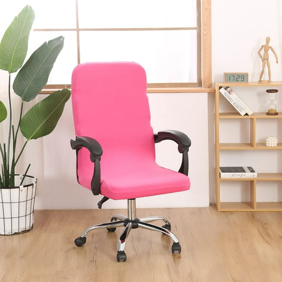 Office Chair Cover- Large, Black- Removable Computer Cover for with Zipper Universal Rotating Desk High Back Seat Washable Protector Pets