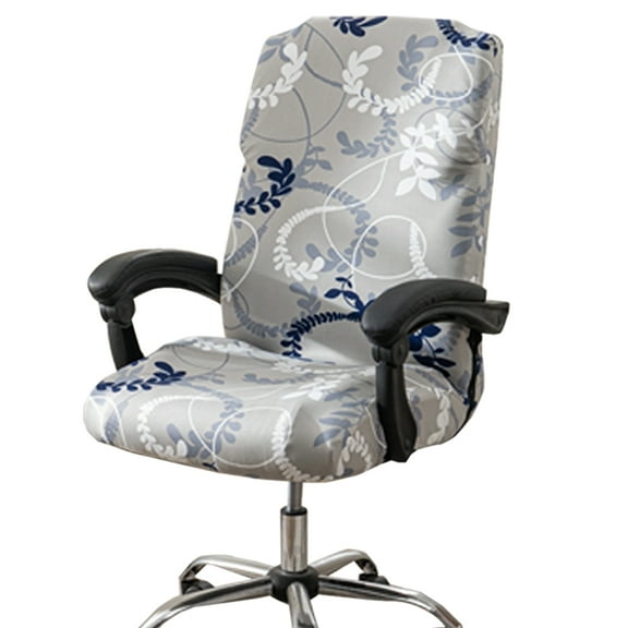Office Chair Cover Stretchable Printed Computer Chair Cover with Back Spandex Armrest Office Desk Chair Protector with Zipper Washable Durable