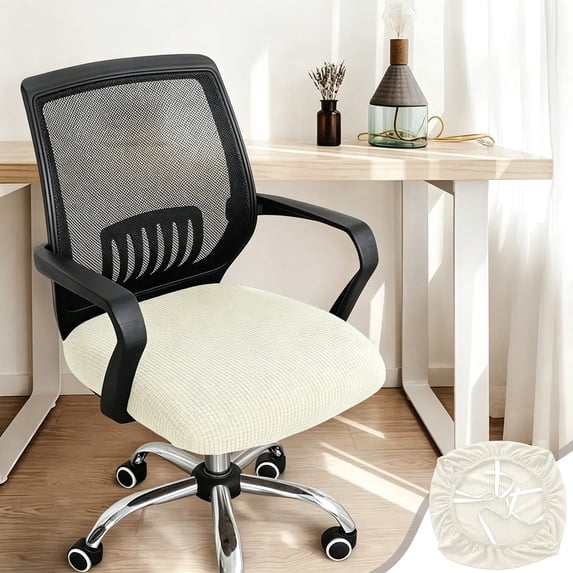 Office Chair Cover, Stretchy Seat for Desk Chair Cushion, XL 18.9-20.87 in, Breathable Washable Fleece, Elastic Fit, Tool-Free Install
