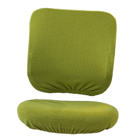 Office Chair Covers 2 Piece Stretch Polyester Slipcovers Soft Universal Task Office Chair Cover Removable Washable Rotating Armchair Computer Chair Protective Cover Yellow Green