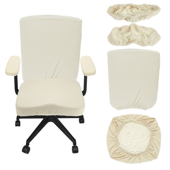 Office Chair Covers, 38-48cm Stretchable Computer Chair Slipcover, Cream White