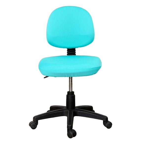 Office Chair Covers Stretchable Computer Universal Chair Seat Covers Stretch Rotating Chair Slipcovers Washable Spandex Desk Chair Cover Protectors Cyan