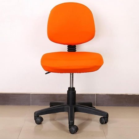 Office Chair Covers Stretchable Computer Universal Chair Seat Covers Stretch Rotating Chair Slipcovers Washable Spandex Desk Chair Cover Protectors Orange