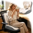 thumbnail image 1 of Office Chair Cushion with Adjustable Lumbar Support Pillow, Ergonomic Memory Foam Seat Cushion for Desk Chair, Tailbone Pressure Relief Cushion with Back Support Pillow for Car Seat, 1 of 5