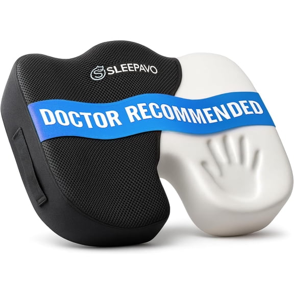 Office Chair Cushion - Seat Cushion for Tailbone Pain Relief - Butt Pillow for Coccyx, Sciatica, and Lower Back Pain - Orthopedic Chair Pad for Lumbar Support in Office Desk, Car, Airplane