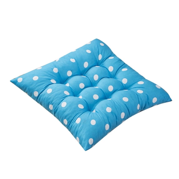 Office Chair Cushion with Hook and Loop Fasteners - Polka Dot Pattern Seat Pad for Home and Dining Chairs, 40 cm x 40 cm