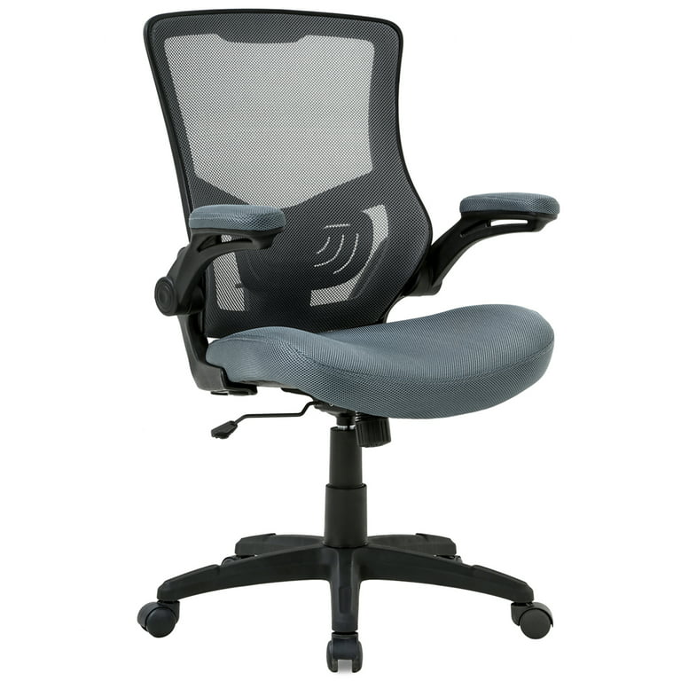 Home Office Chair Mesh Desk Chair Computer Chair with Lumbar Support Flip  Up Arms Ergonomic Chair Adjustable Swivel Rolling Executive Mid Back Task