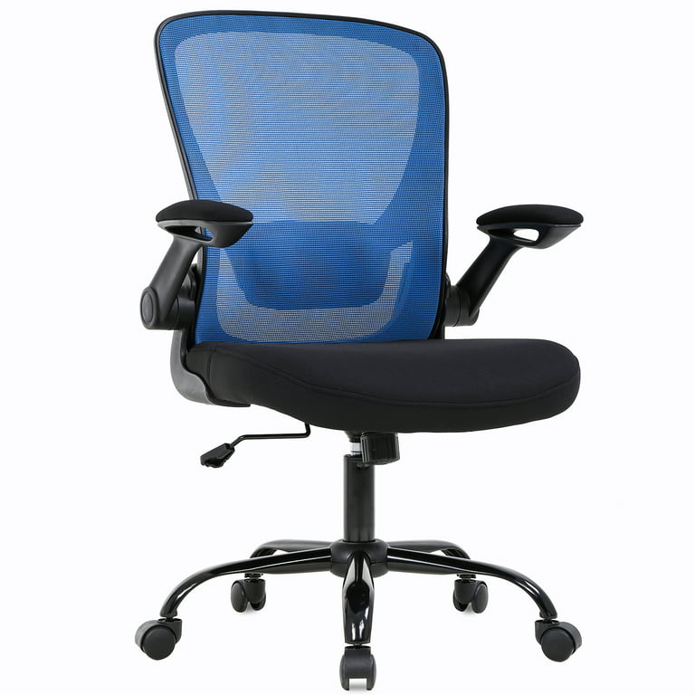 BestOffice Ergonomic Desk Armless Mesh Computer Lumbar Support Swivel Rolling Executive Adjustable Task Chair for Back Pain (Blue)