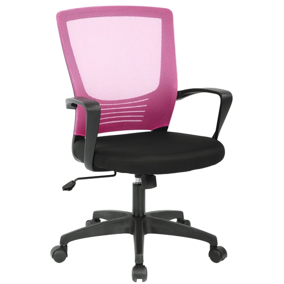Office Chair Ergonomic Cheap Desk Chair Mesh Computer Chair Rolling Swivel Modern Executive Chair Adjustable Stool Back Support for Women&men, Pink