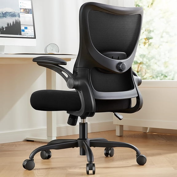 Office Chair Ergonomic Desk Chair with 3 Ways PU Armrests and Adjustable Lumbar Support Breathable Mesh Computer Chair Executive Rolling Swivel Comfy Task Chair for Home Office Gaming