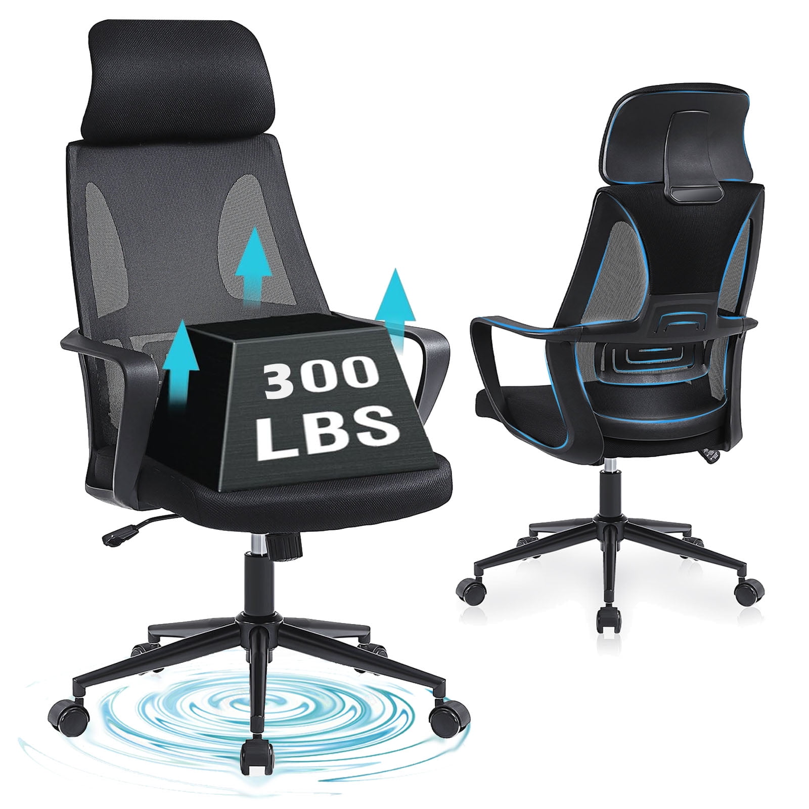 Office Chair Ergonomic Desk Chair(300lbs) Comfort Adjustable Height