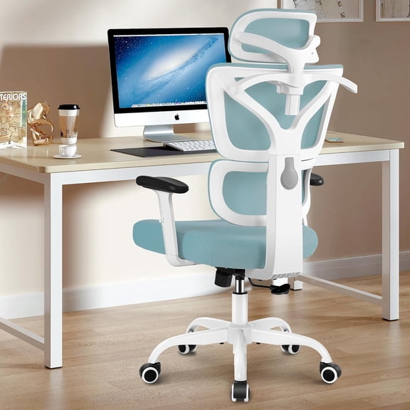 Office Chair, Ergonomic Desk Chair with Adjustable Height and Lumbar Support Swivel Desk Computer Chair with Flip up Armrests for Conference Room, Drak Gray