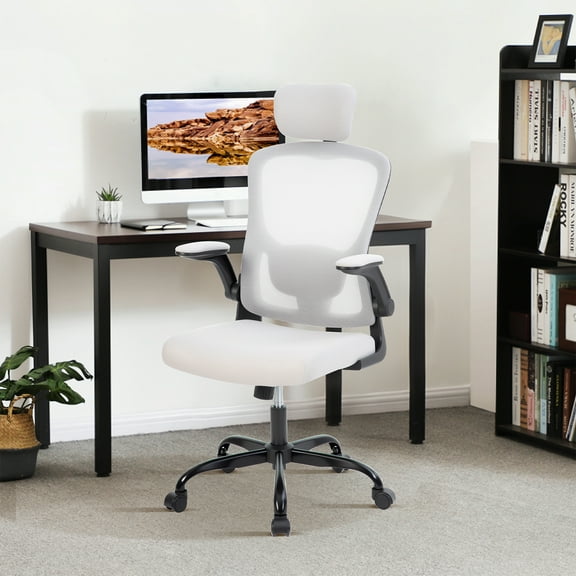 Office Chair Ergonomic Desk Chair, High Back Computer Chair for Long Hours Comfortable, Rolling Swivel Executive Task Chair for Home Office with Adjustable Back Support & Armrest