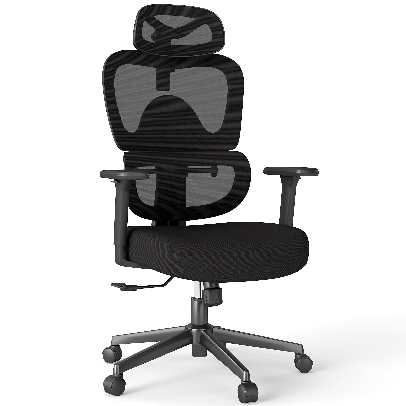 Ergonomic Office Desk Chair, High Back Gaming Chair with Lumbar Support  Mesh Adjustable Armrests Black