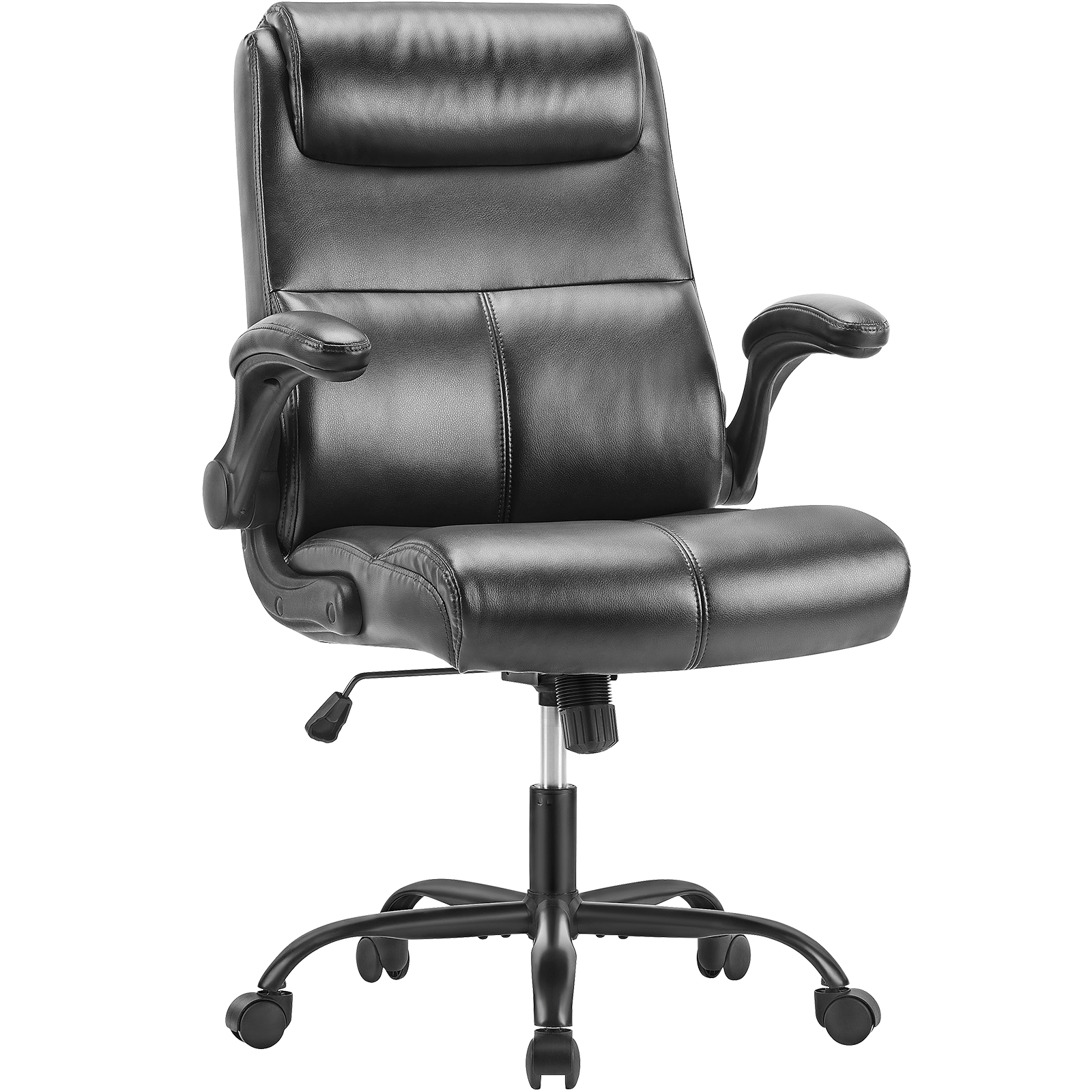 Mainstays MidBack Manager's Office Chair, Bonded Leather, Gray