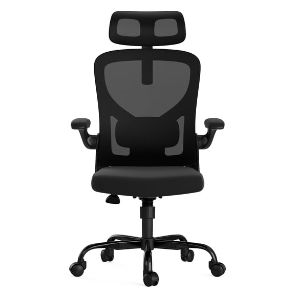 Office Chair Ergonomic Office Chair, Home Office Desk Chair with Headrest, High Back Computer Chair with Armrests and Adjustable Lumbar Support for Home Office Study Room, Black,Ergonomic Office Chai