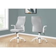 thumbnail image 1 of Office Chair - Executive / Fixed Armrests - Adjustable Height - Grey Fabric / White, 1 of 6