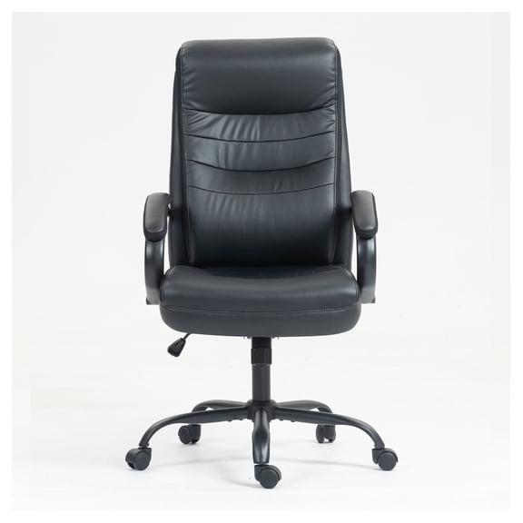 Office Chair High Back Cotton Fabric - Adjustable Height, Ergonomic Design for Home & Office - Grey & Black - Art Deco Style - Comfortable Computer Chair