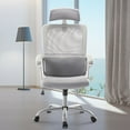 thumbnail image 1 of Office Chair, High Back Desk Chair Ergonomic Mesh Computer Chair with Headrest and PU Arms, Gray, 1 of 7