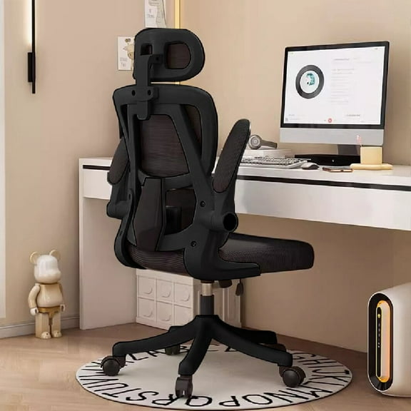 Office Chair High Back Ergonomic Computer Office Chair with Lumbar Support Adjustable Headrest 3D Armrest and Lumbar Support for Swivel Mesh Chair for Work, Study, Gaming