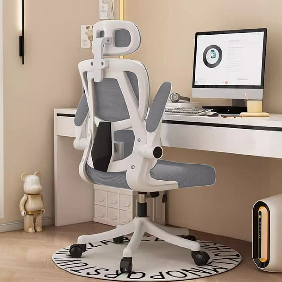 Office Chair High Back Ergonomic Computer Office Chair with Lumbar Support Adjustable Headrest 7D Armrest and Lumbar Support for Swivel Mesh Chair for Work, Study, Gaming