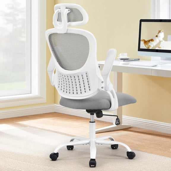 Office Chair High Back , Height Adjustable Computer Ergonomic Chair with Armrest, Black