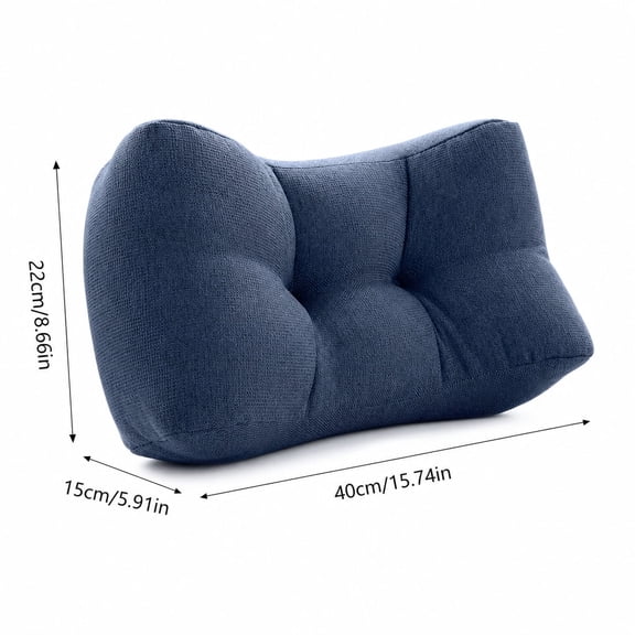 Office Chair Lumbar Support Cushion | Ergonomic Backrest Pillow for Long Sitting | Thickened PP Fill | Removable Washable Cover | 40x22x15cm | Multiple Colors | Car Sofa Napping Pad | Relieves Back