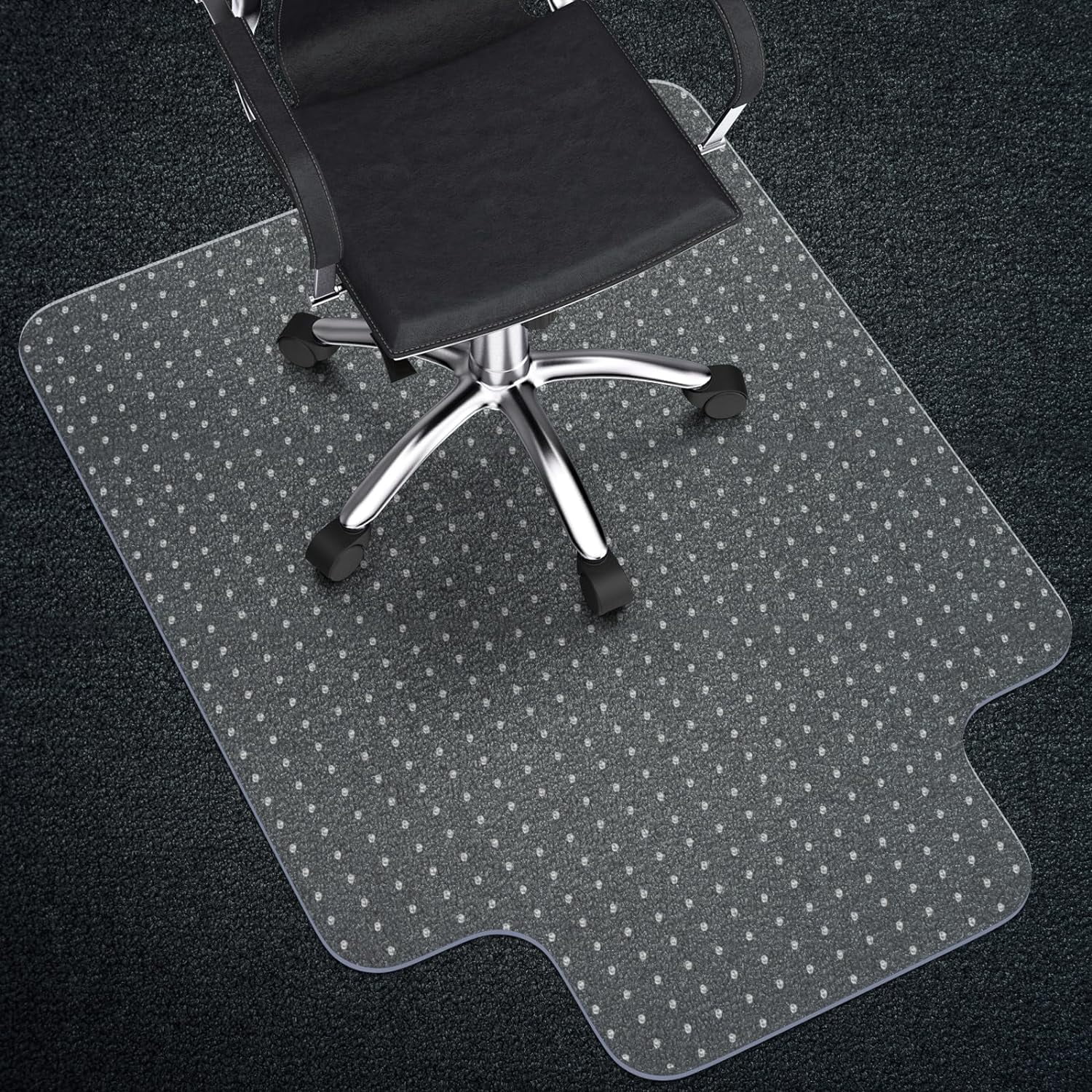 Office Chair Mat for Carpet, Computer Desk Chair Mat for Floors, Easy Glide Rolling Plastic Mat