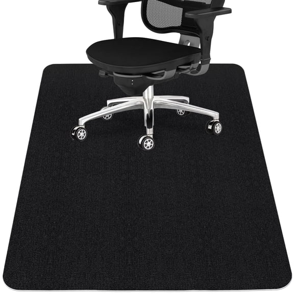 Office Chair Mat Computer Gaming Desk For Hard Wood & Tile Floor Large Anti-slip Protector Rug Easy To Clean 40" X 55" Black