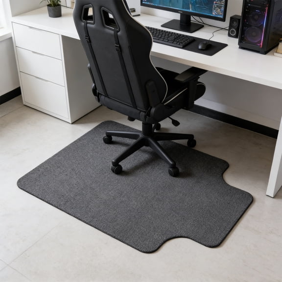 Office Chair Mat , Floor Mats with Lip for Hardwood Floor Under Desk Computer Rolling Chair Mat for Wood/Tile Floor Non-Slip Heavy Duty Desk Rug PVC Rubber Hard Floor Protector ,47.24" x 35.43"