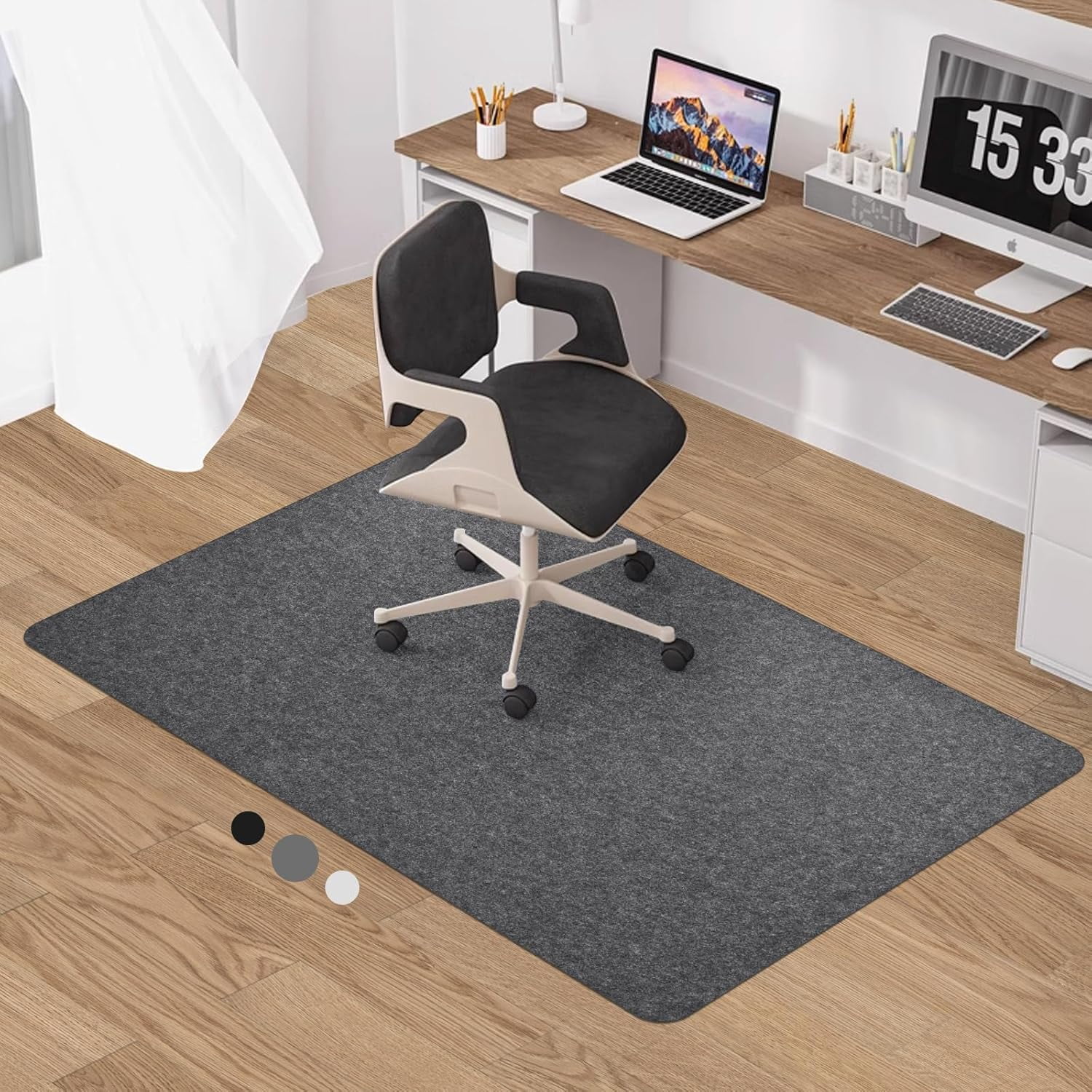 Office Chair Mat For Hardwood Floor 36 X 55 Under Desk Rug For Rolling Chair Computer Gaming Chair Mat Large Heavy Duty Slip Resistant Floor Protector For Home Office Gray Walmart