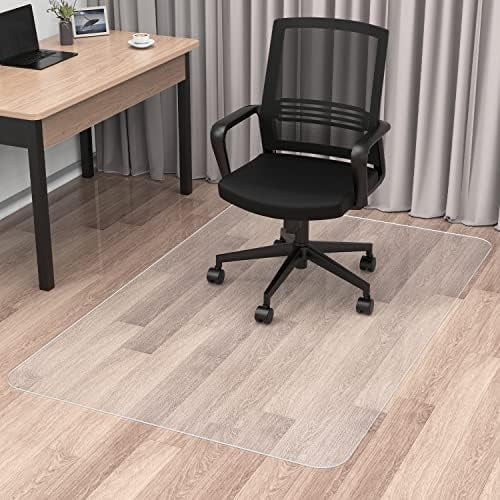 Office Chair Mat for Hard Wood Floor, Sturdy Plastic Protector Floor Mat for Office Chair, Rectangle Transparent PVC Computer Hard Floor Chair Mat for Desk, Office, Home (Clear, 48 X 60in)