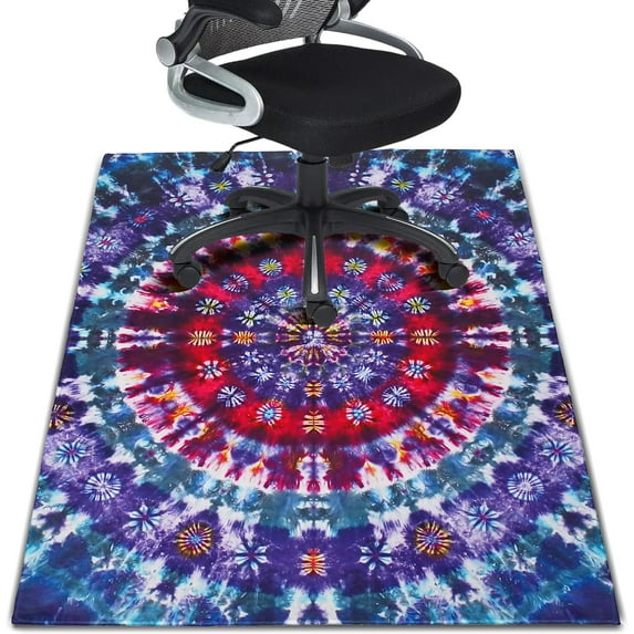 Office Chair Mat for Hardwood Floor 36"X 48" Computer Desk Chair Carpet Tie-dye Office Mats for Rolling Chairs Carpet Non-Slip Floor Protector Mat for Office Home Hard Floor & Tile Floor