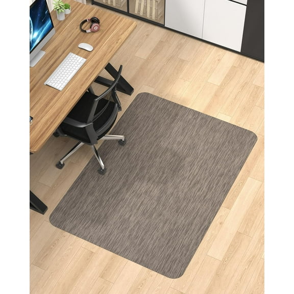 Office Chair Mat for Hardwood Floor, 47.2"*60" Desk Computer Chair Mat for Hard Wood, Large Anti-Slip Hard Floor Protector Rolling Chair Mat, PVC Mat Desk Rug for Office and Home Dark Brown