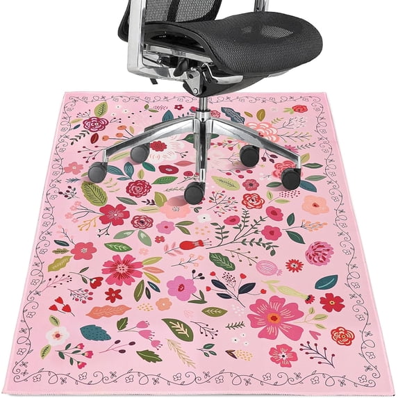 Office Chair Mat for Hardwood Floor 48"X 60" Office Rugs for Gaming Rolling Chairs Computer Desk Chair Non-Slip Boho Floral Protector Mats for Hard Floor & Tile Floor Decor